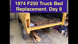 1974 F250 Truck Bed Floor Replacement Day 8 [upl. by Nnalatsyrc]