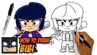 HOW TO DRAW BIBI  BRAWL STARS  STEP BY STEP TUTORIAL [upl. by Ednutey]