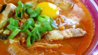 KIMCHI JJIGAE  kimchi stew  quick and easy recipe [upl. by Romilly]