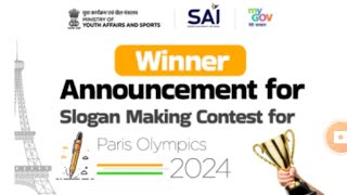 Winner Announcement Blog Content For Slogan Writing Contest for Paris Olympics 2024 [upl. by Ahsienaj]