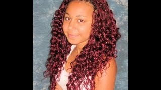 Knallrote Thermofiber Open Braids in Struktur Deep French Locken  wwwtraumfrisurende [upl. by Nabroc]