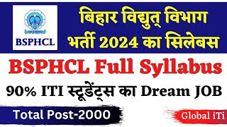 BSPHCL Syllabus 2024  Bihar Vidyut Vibhag Vacancy 2024 Syllabus [upl. by Seigel]