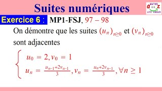 Suites adjacentes Exercice corrigé [upl. by Aleedis]