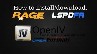 How to installdownload LSPDFR Rage Plugin Hook and OpenIV [upl. by Aivatnuahs407]