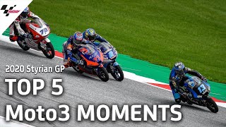 Top 5 Moto3 Moments  2020 Styrian GP [upl. by Ylehsa]