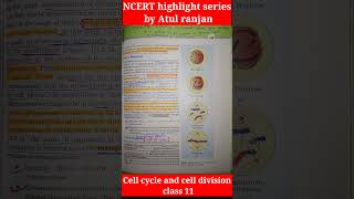 Cell cycle and cell division class 11  NCERT highlight series by atul ranjan shorts [upl. by Philbert]