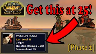 Get Cortellos Riddle Scroll at 25  Season of Discovery Phase 2 Prep  classicwow [upl. by Wootan]