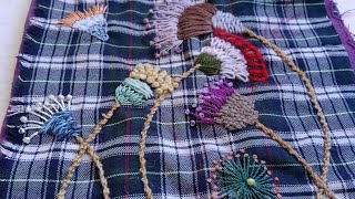 How I set up my embroidery stitches flowers sample book part 4 embroidary handmade diy febric [upl. by Warp]