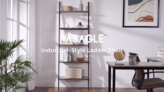 5tier Leaning Ladder Shelf with Industrial Style Home Furniture Home Storage  VASAGLE  ULLS46BX [upl. by Ojadnama493]