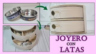 Cómo hacer un Joyero  Alhajero reciclando latas Ideas DIY para regalar [upl. by Hewe]