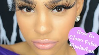 HOW TO  CLEAN FALSE EYELASHES TO REUSE [upl. by Robi]