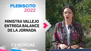 Ministra Vallejo entrega balance de la jornada Destacó alta participación  Plebiscito 2022 [upl. by Auqenet]