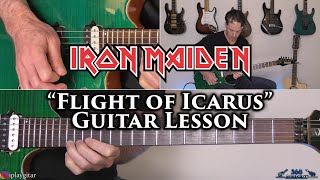 Iron Maiden  Flight of Icarus Guitar Lesson [upl. by Anchie446]