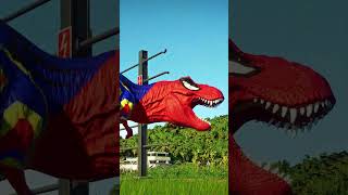 SpiderMan TRex vs Captain America TRex shorts dinosaur jurassicworld [upl. by Vipul]