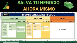 🤑 Como Hacer Un Control Dinamico de INGRESOS Y GASTOS EN EXCEL Para ADMINISTRAR un NEGOCIO 💰 [upl. by Hasile]