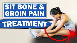 Treating Sit Bone Ischial Bursitis amp Groin Pain  Exercises amp Diagnosis [upl. by Nael]