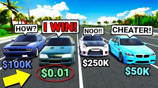 1 vs 250000 CAR BUILD CHALLENGE Roblox Roleplay [upl. by Oneal]