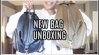 new bag uboxing haul  Rebecca Minkoff Julian Backpack  mini comparison [upl. by Prissie119]