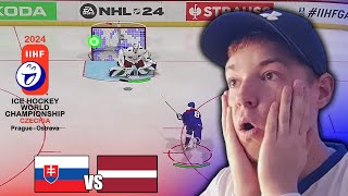 MS v hokeji 2024  Slovensko  Lotyšsko NHL 24 [upl. by Latreese]