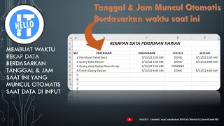 Cara Membuat Rekap Tanggal amp Waktu Input Data Otomatis di Excel [upl. by Serafina539]