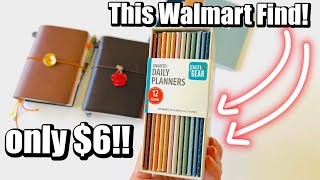 Travelers Notebook Setup Using WALMARTS PEN  GEAR Daily Planners [upl. by Adnole]