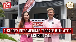 Singapore Landed Property Home Tour  3Storey InterTerrace with Attic  District 28 For Sale [upl. by Jeffcott]