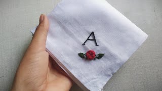 How to Embroder on handkerchief  Hand embroidery for beginners  Lets Explore [upl. by Arimihc]