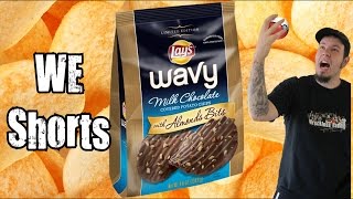 Lays Wavy Milk Chocolate Potato Chips w Almond Bits Review  WE Shorts [upl. by Woodhouse]