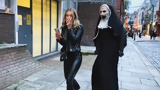 She has no Idea whats behind Her Craziest Reactions The Nun Prank [upl. by Dranyam]