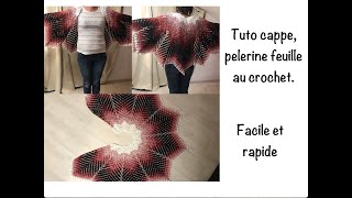 Tuto cape pelerine feuille au crochet [upl. by Bill87]