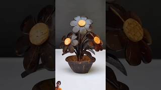 Easy craft with waste coconut shell shorts youtubeshorts art artwork trending coconut [upl. by Gittel]