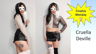 Cruella Deville Cosplay Costume maskedmodelvids lookbook [upl. by Chiaki]