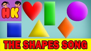 Shapes Song for Kids  Learn Circle Square Triangle Rectangle Diamond and Heart  Fun amp Easy [upl. by Eenttirb]