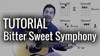 Bitter Sweet Symphony  The Verve TUTORIAL guitarra acústica [upl. by Ryter270]