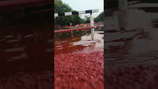 Steeplechase water jump prectice running athletics [upl. by Aicineohp963]