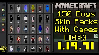 150 Boys Skin Packs With Capes For Minecraft 11971 Mobile and PC [upl. by Koralie]