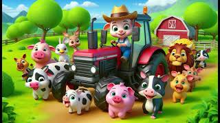 Farm Animals Ride the Tractor 🚜🐷 Fun Kids Songquot Kids Nursery Rhyme [upl. by Fabria288]