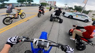 1000 MOTORCYCLES TAKE OVER MIAMI  BROWARD ON TOP RIDEOUT ON YZ125 [upl. by Tessler]