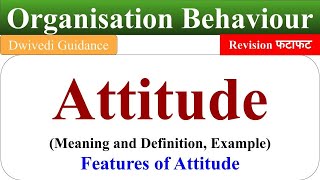 Attitude meaning attitude definition attitude types components of attitude features OB [upl. by Akimit]