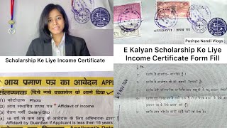 Income Certificate Form Fill  E Kalyan Scholarship 2025 📚💸 [upl. by Etteiluj]