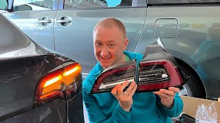 2022 Tesla Model 3Y Eagle Eye Taillights by HANSSHOW Install [upl. by Lesoj669]