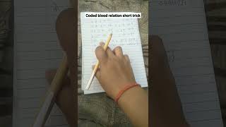 coded blood relation short trick  ssc cgl  yt shorts [upl. by Irish]