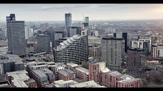 Manchester Drone Footage Northern Quarter Angel Meadows Ancoats CIS Tower 4k [upl. by Llertac]