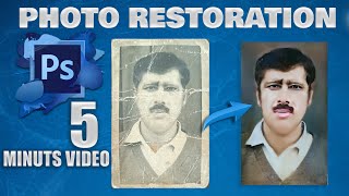 Photo restoration photoshop tutorial  photoshop photo restoration neural filters photorestoration [upl. by Nylekcaj557]