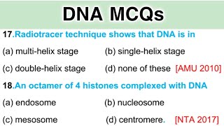 Biochemistry MCQ  Structure of DNA  Chromosomes and DNA [upl. by Kipton]