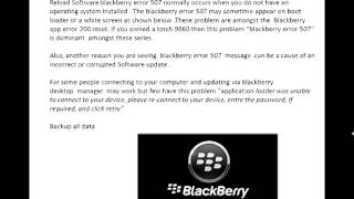 How To Fix Blackberry Error 507 Message [upl. by Alboran]