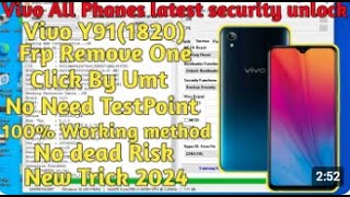 Vivo Y90 V1823 New Security PatternPinFrp Unlock UMT PRO [upl. by Assenav]