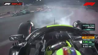 Leaked Sarcastic Radio Peter Bono Bonnington During Hamilton Russel F1 Team Mercedes Crash Qatar [upl. by Drhcir]