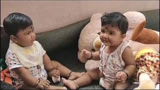 Twins baby chansi prayank twins trending cutebaby twinny playing [upl. by Eelinnej]