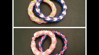 New Reversible quotHugs n Kissesquot Rainbow Loom Bracelet How To Tutorial [upl. by Ferdinande]